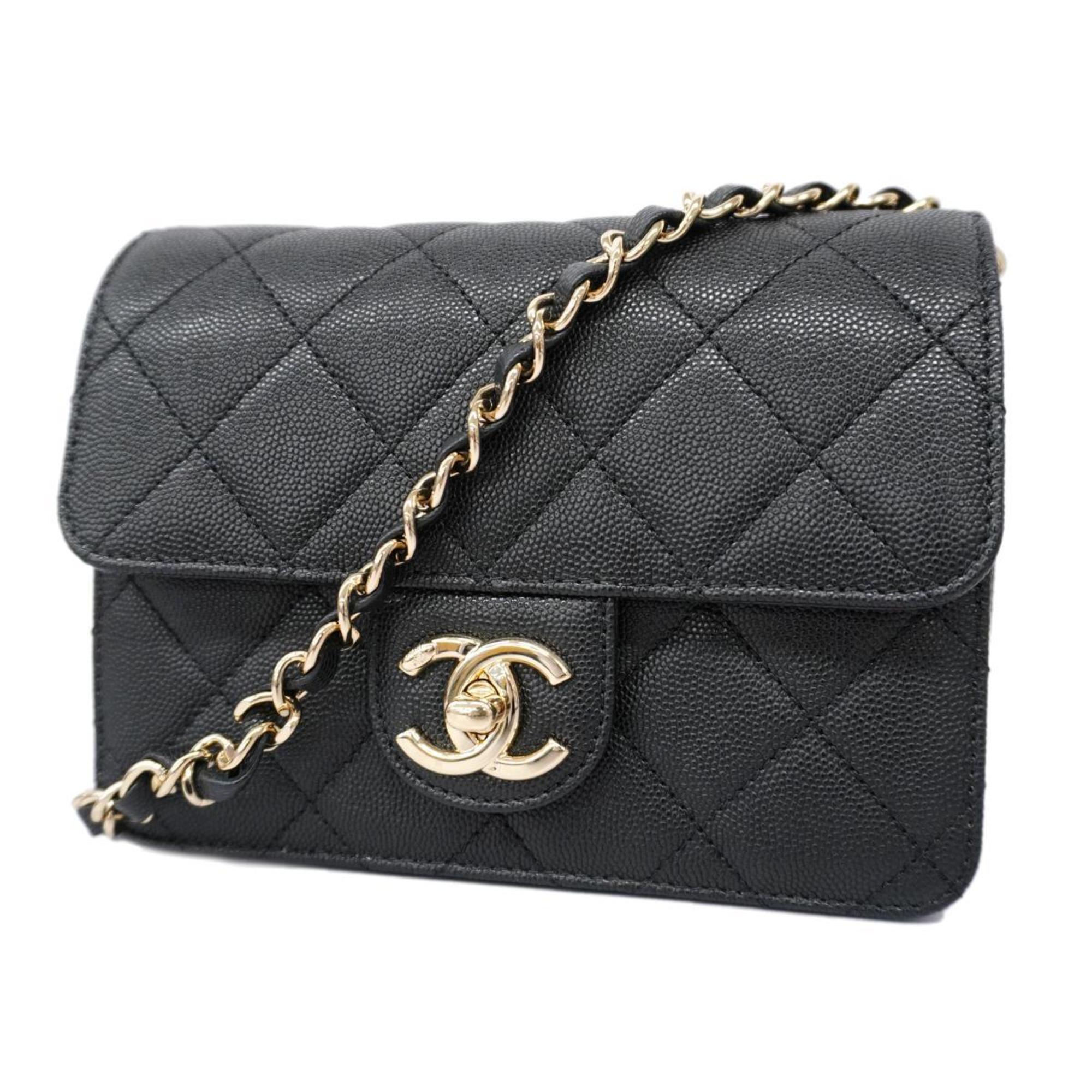 Chanel Chanel Matelassé Cuir Noir Black Leather Black Leather Shoulder Bag Bag (Pre-Owned)